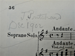 Inscription in the score of Brahms' Requiem